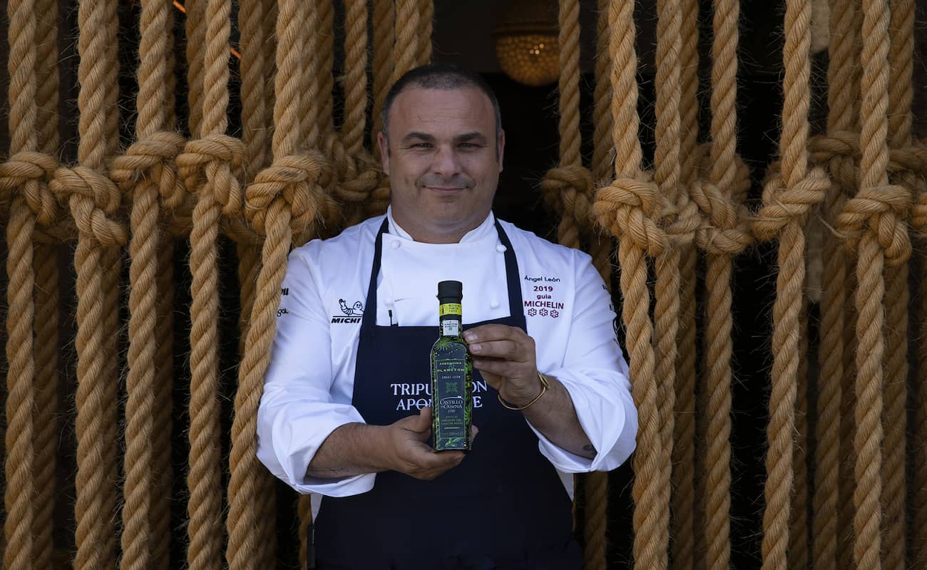 aceite Arbequina con Plancton Castillo de Canena por el chef Ángel León