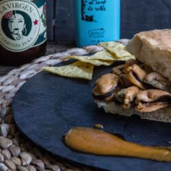 receta de bocadillo de mejillones con whisky