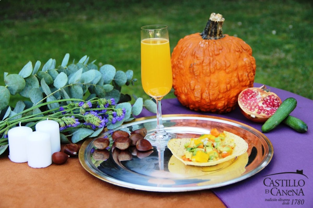 receta de cup de mandarina y cava con tortita de aguacate