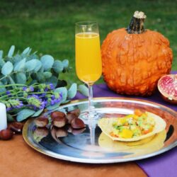 receta de cup de mandarina y cava con tortita de aguacate