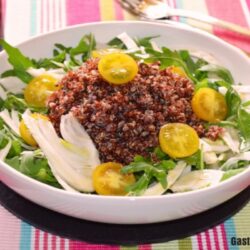 receta de ensalada de quinua roja, hinojo y tomates cherry