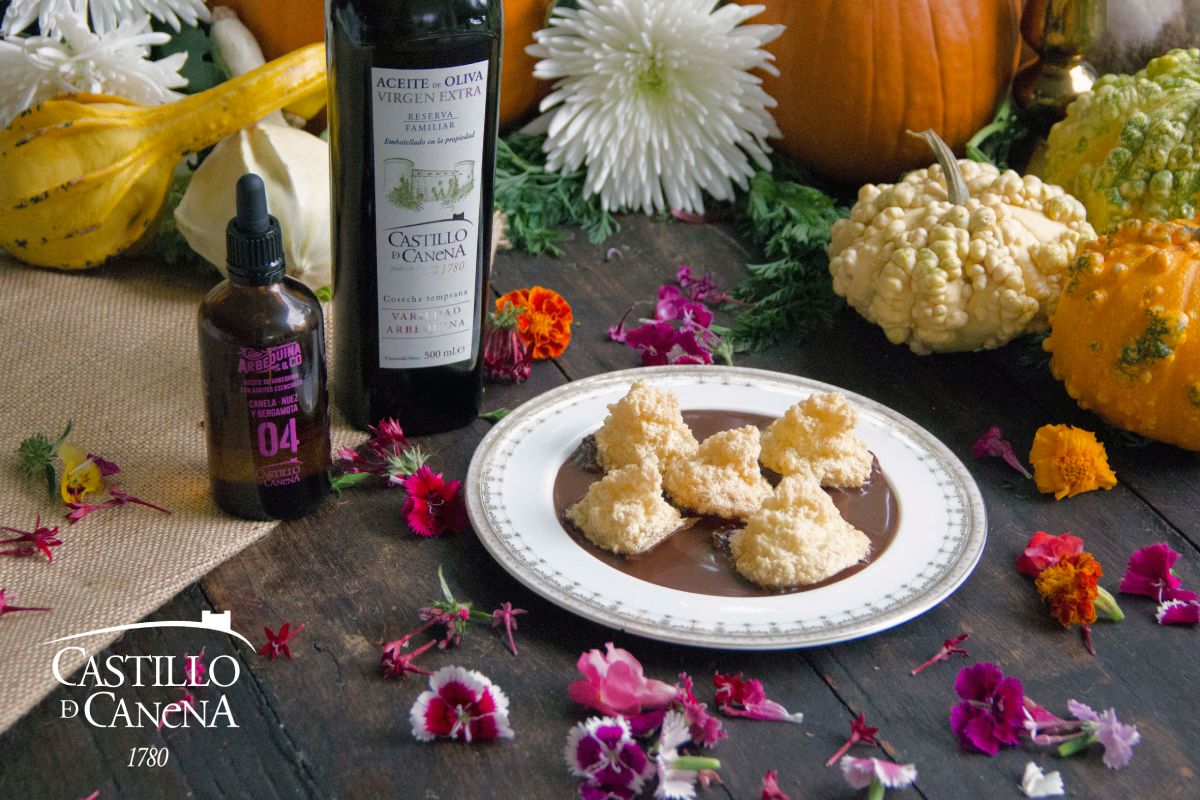 receta de sopa de chocolate con fantasmitas de merengue