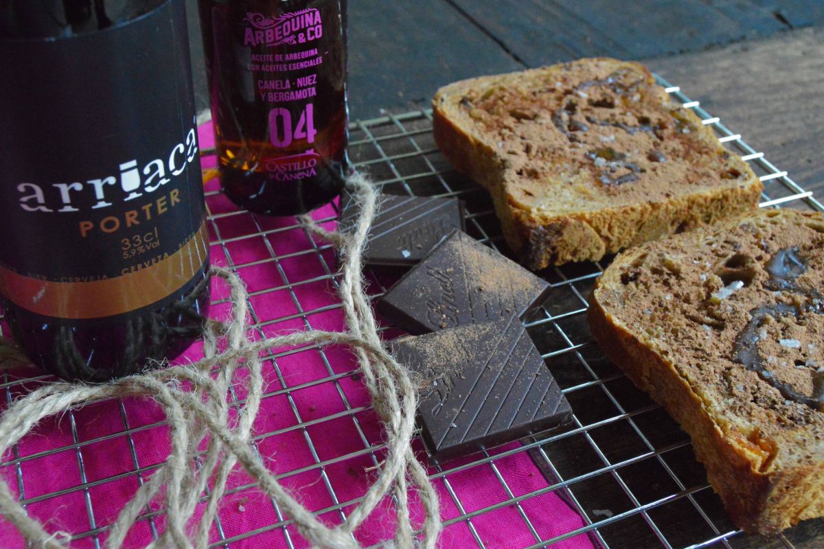 receta de tosta de chocolate y AOVE